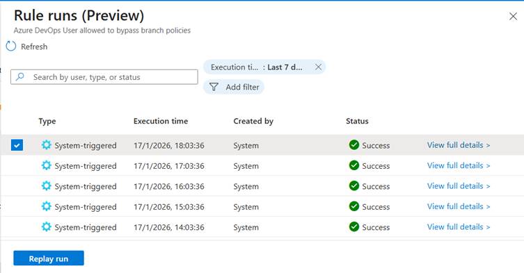 Rule runs blade in Sentinel